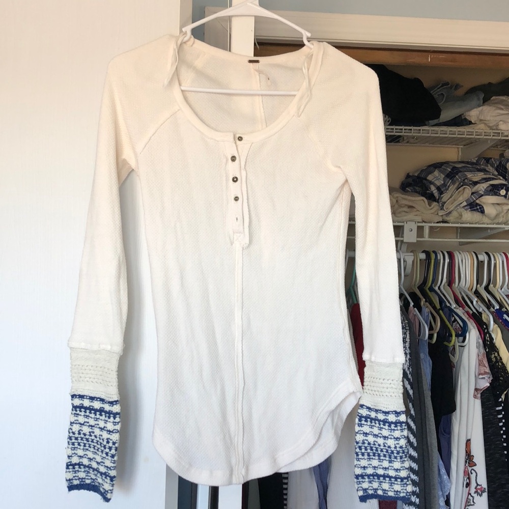 Free People Waffle Shirt